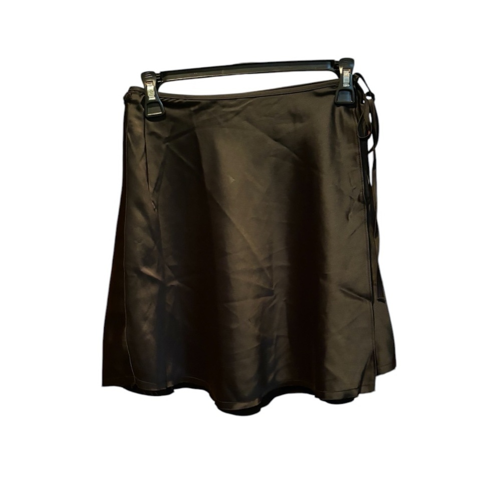 Topshop Raw Edge Wrap Mini Skirt in Black Size 6